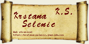 Krstana Selenić vizit kartica